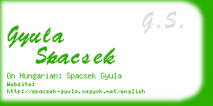 gyula spacsek business card